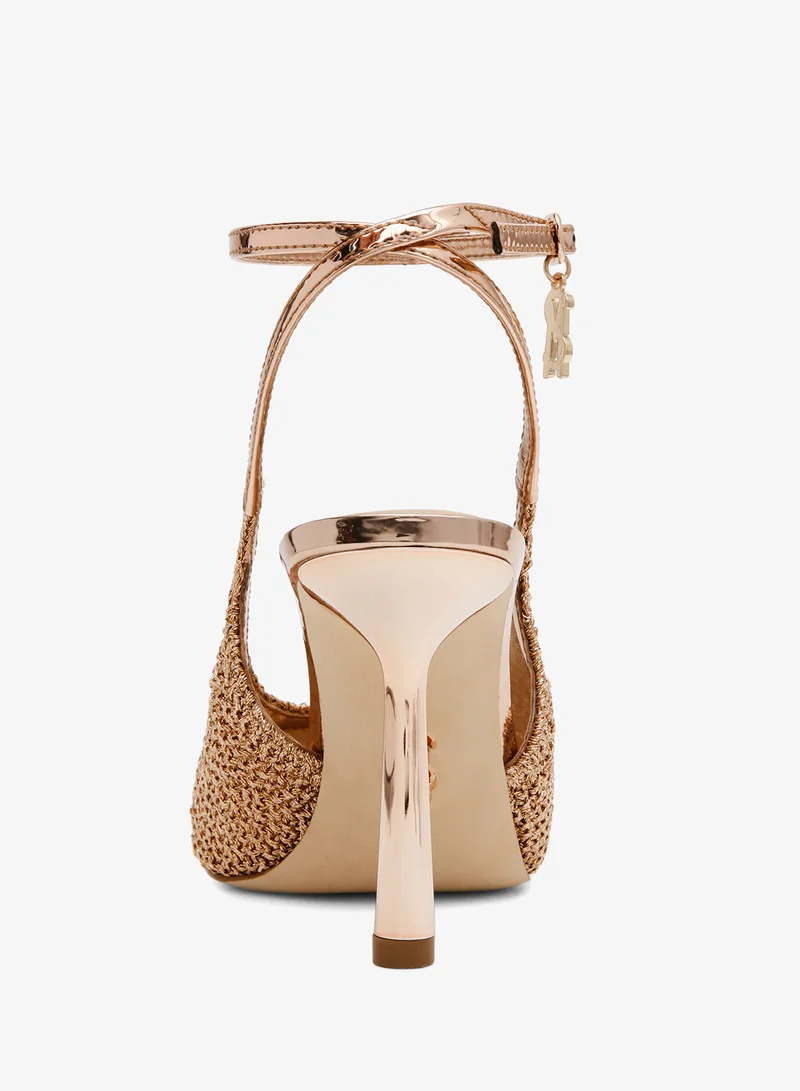 STEVE MADDEN Metallic Crochet  PU Detailing Pumps